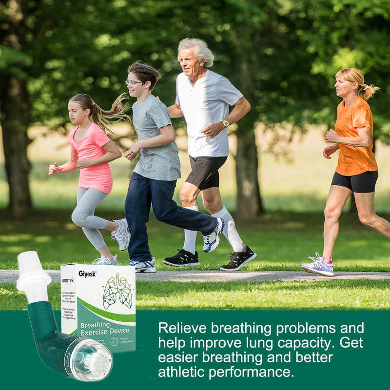Breathing Exercise Device for Lungs, Lung Expansion and Mucus Relief Device, Portable Expiratory Breathing Exerciser with A Set of Accessories, Breathing Trainer for Lung Cleanse(Green) - BeesActive Australia