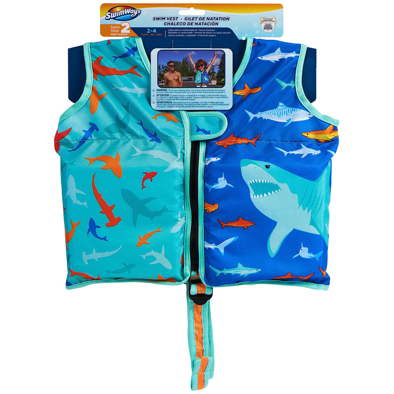 SwimWays Swim Vest, Learn to Swim Personal Flotation Device for Swim Training, Pool Floats & Swimming Pool Accessories for Kids 2-4 Years, Shark - BeesActive Australia