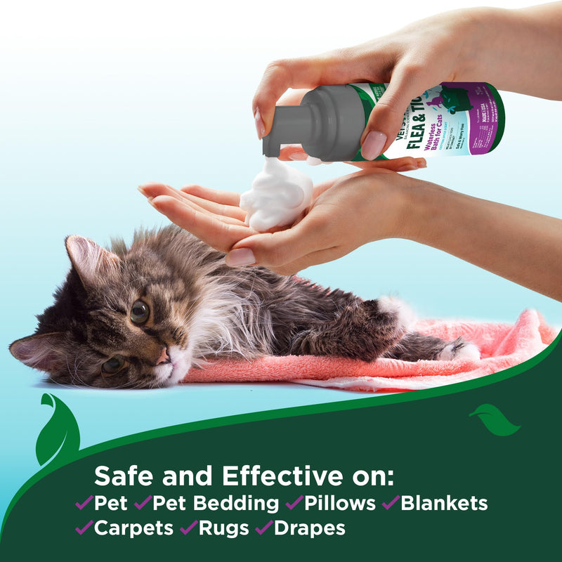 Vet’s Best Flea & Tick Waterless Bath for Cats – Cat Waterless Bath – Cotton Spice Scent – Natural Flea and Tick Prevention – Kills Fleas & Ticks on Contact – 8oz 5 oz - BeesActive Australia