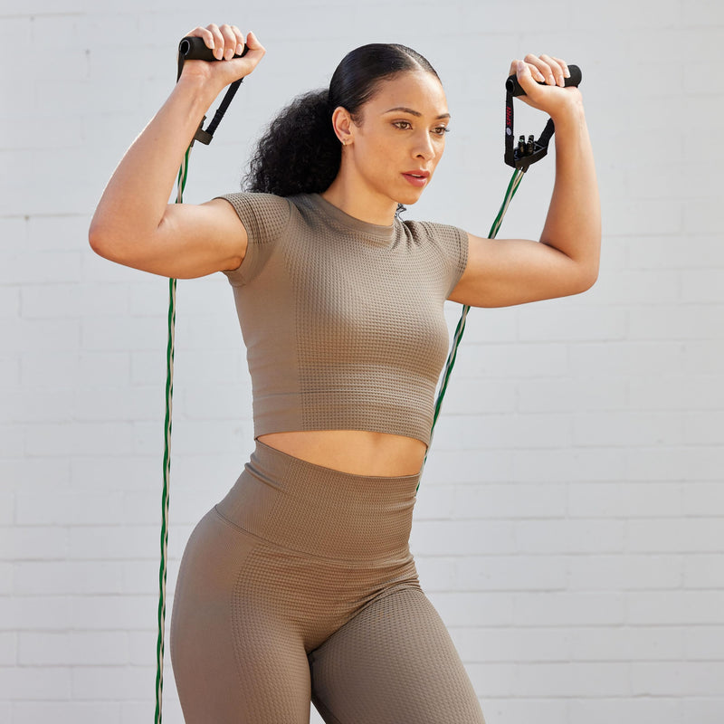 SPRI Braided Xertube Resistance Bands – Premium Exercise Band for Men & Women – Workout Equipment for Home Gym Fitness Training – Comfort Grip for Strength, Weights, and Resistance MEDIUM