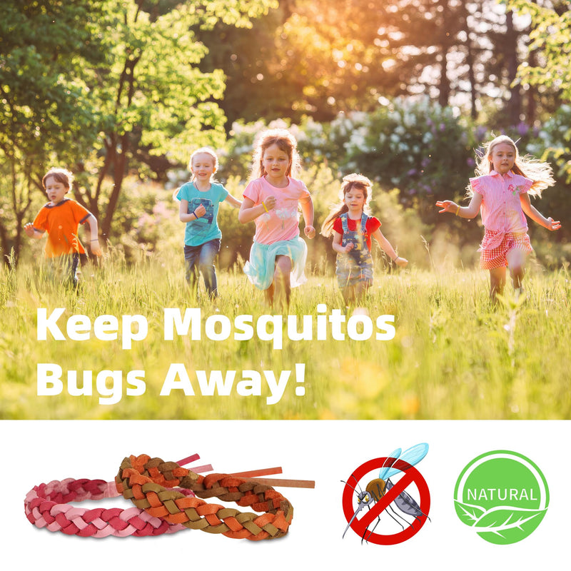 12 Pack Mosquito Repellent Bracelets, DEET-Free, Individually Wrapped PU Leather Insect & Bug Repellent Wrist Bands for Kids & Adults - BeesActive Australia