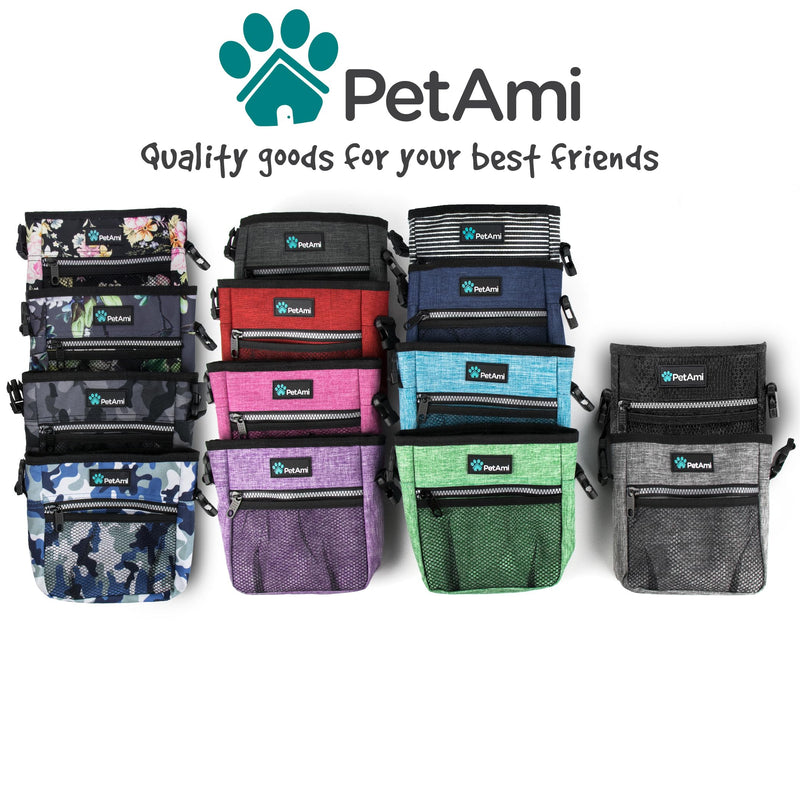 PetAmi Dog Treat Pouch, Pet Treat Pouch for Training, Dog Walking Bag Holder for Kibbles, Pet Food Toy, Dog Trainer Essentials Supplies, Poop Bag Dispenser, 3 Ways to Wear (Black) One Size Black - BeesActive Australia