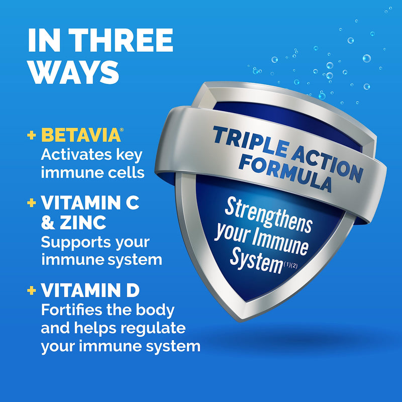Emergen-C Immune+ Triple Action Immune Support Gummies, BetaVia (R), 1000mg Vitamin C, B Vitamins, Vitamin D and Antioxidants, Super Orange - 45 Count