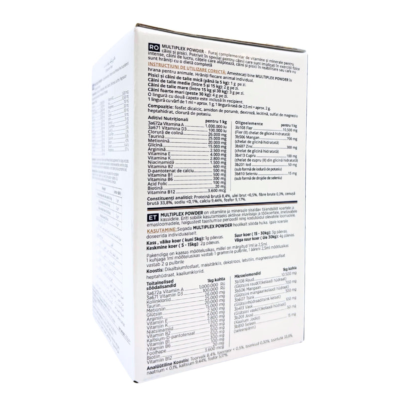 TRM Pet Multiplex Powder. Complementary Vitamin And Mineral Feed Supplement For Dogs And Cats
