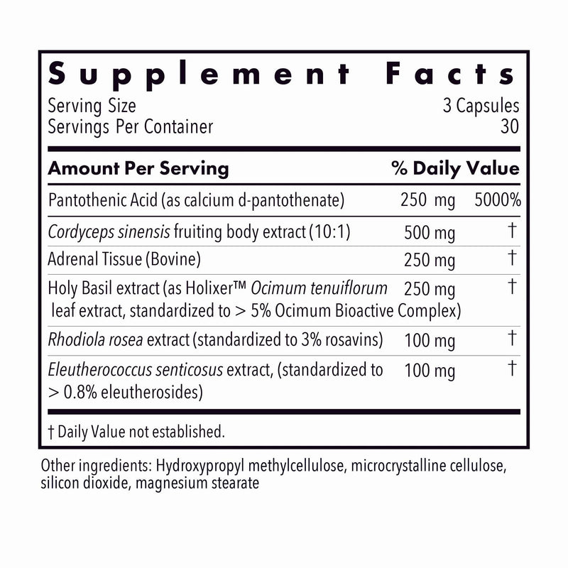 Allergy Research Group - Adrenal Glandular Adapt - Supports Healthy Stress Response and Cortisol Regulation - Hypoallergenic - 90 Vegetarian Capsules
