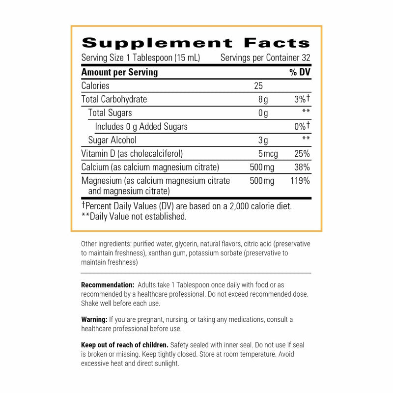 Integrative Therapeutics Liquid Calcium Magnesium - Liquid Supplement that Supports Bone Health* - Includes Vitamin D3 & a Magnesium Complex - Gluten-Free & Dairy-Free - Berry, 16 oz (32 Servings)