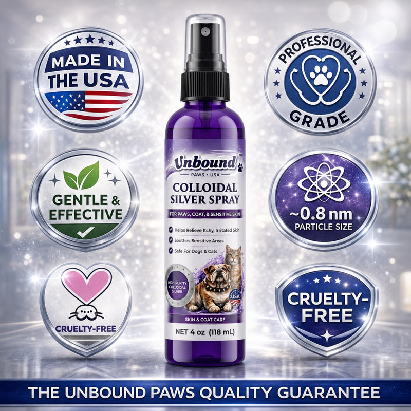 Colloidal Silver Spray for Dogs & Cats – Gentle Skin & Coat Support – Soothes Irritated Skin, Rashes & Scratches – Natural Pet Care – 4 Oz