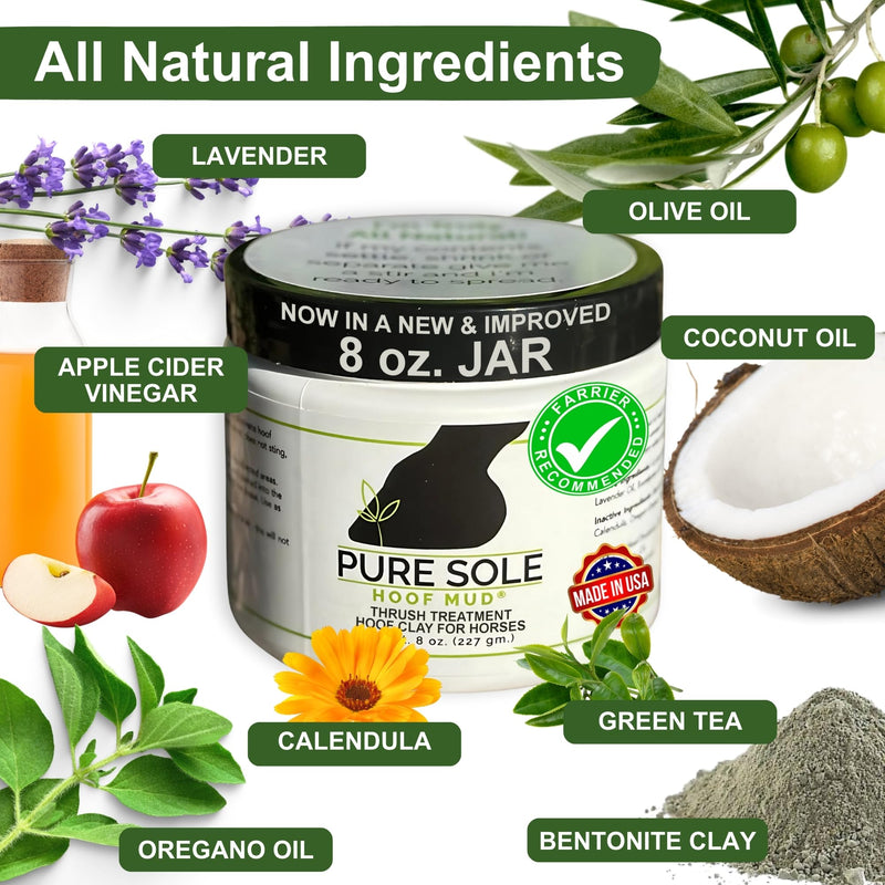 Pure Sole Severe Thrush Treatment for Horses | Targets Black Smelly Thrush & Deep Sulcus | Hoof Mud, Hoof Cleanse and Thrush Dust Bundle
