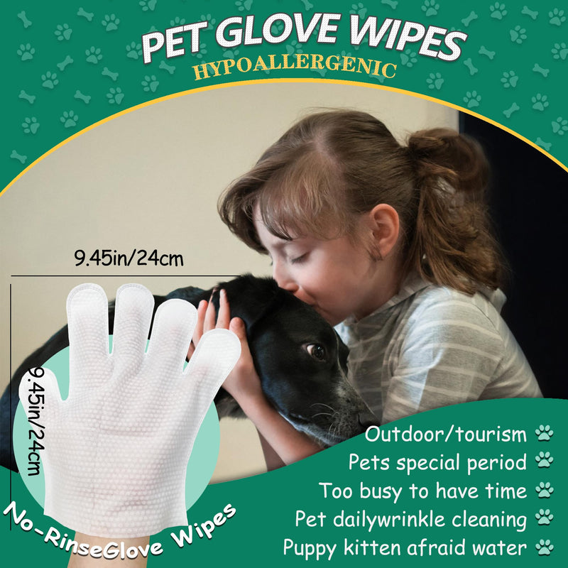 Pet Cleaning and Deodorizing Bathing Grooming Glove Wipes for Dogs and Cats, Extra Thick Nourish Fur No-Rinse Grooming Wipes for Daily Care and Travel, Hypoallergenic, 10 pcs Coconut Scent 10PCS - BeesActive Australia