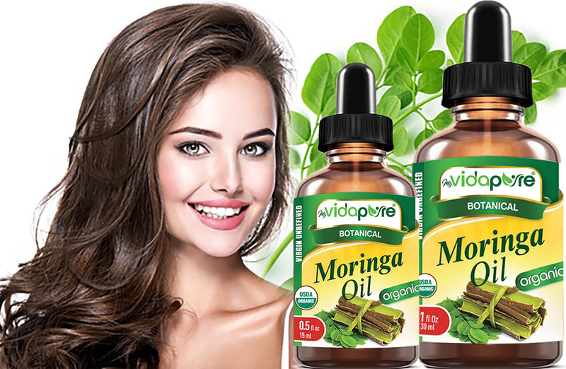 Organic MORINGA OIL Moringa Oleifera Certified Organic 100% Natural Pure Virgin Unrefined for Face, Skin, Body, Hair, Lip, Nails Anti-Aging, Rich in Vitamin E (1 Fl Oz) 1 Fl Oz (Pack of 1)