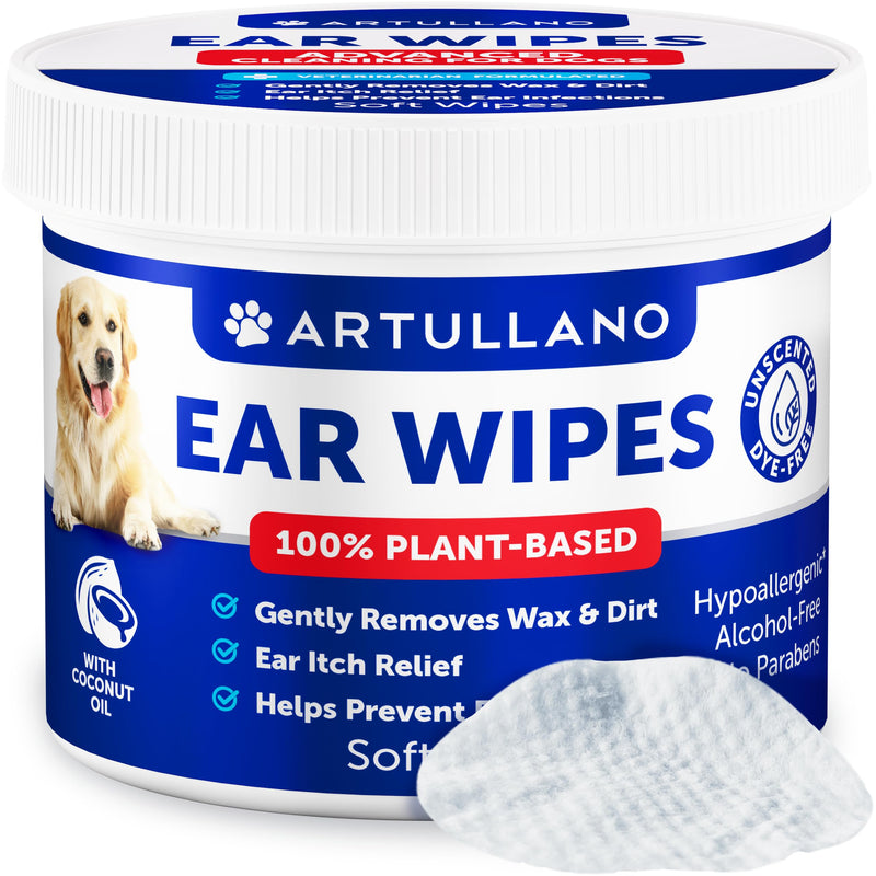 Artullano Canine Ear Wipes - Dog Ear Cleanser - Wipes for Dogs Health Support - Vet Developed