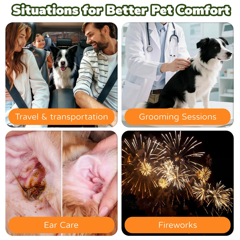 Dog & Cat Calming Band Cat Anxiety Relief Cover,Double Layer Thickened Pet Ears Elastic Neck Band Noise Cancelling Ear Muffs for Anxiety Relief/Noise Protection,Grooming,Thunder,Fireworks Large Purple