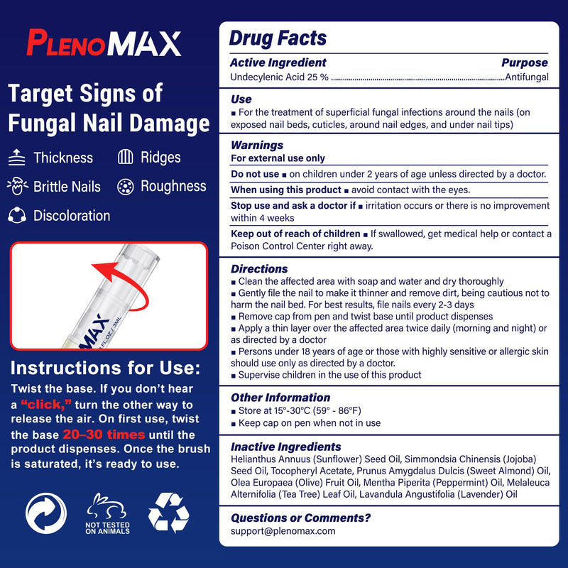Toenail Fungus Pen - Toenail Fungus Treatment Extra Strength Renewal Kit for Thick, Broken & Discolored Toenails & Fingernails 0.1 Fl Oz (Pack of 6)