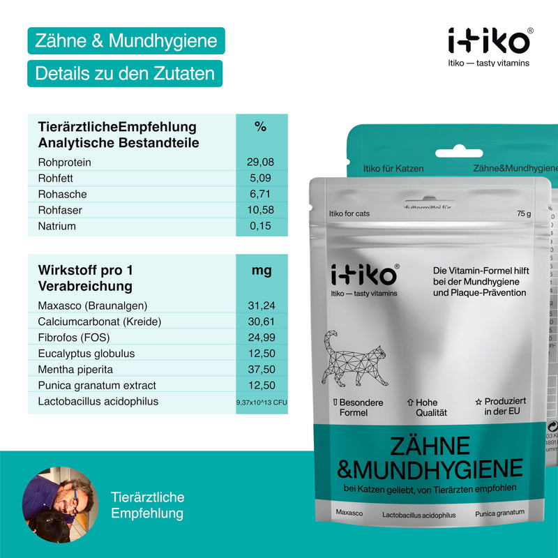 Itiko - Cat Dental Care Snacks - Natural Treats for Cats - Fight Cat Bad Breath - Alternative to Tartar Spray - BeesActive Australia