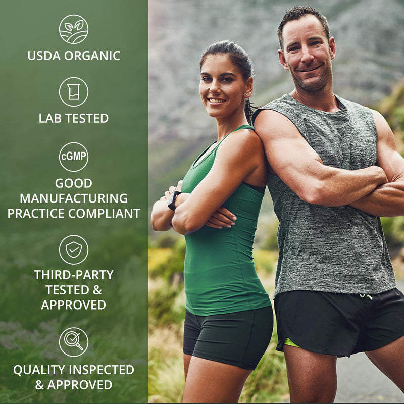 Peak Performance USDA Organic Plant Based Nitric Oxide Booster Powder | Supplement for Men & Women. Caffeine Free 5 Top Ingredients, Beet Root, Tart Cherry, Acerola Cherry, Pomegranate, Red Ginseng