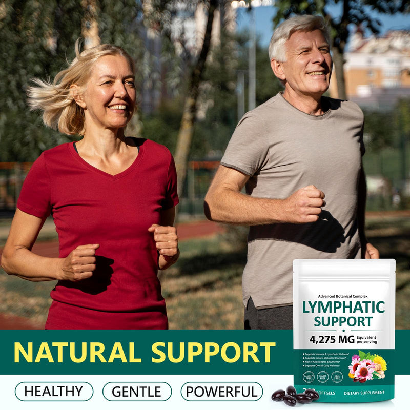 Lymphatic Drainage Supplements, 4275mg Herbal Blend for Immune and Fluid Health for Men Women,with Dandelion, Burdock Root, Echinacea, Turmeric,240 Softgels for Lymph System Balance (Pack of 2) 480 Count (Pack of 1)