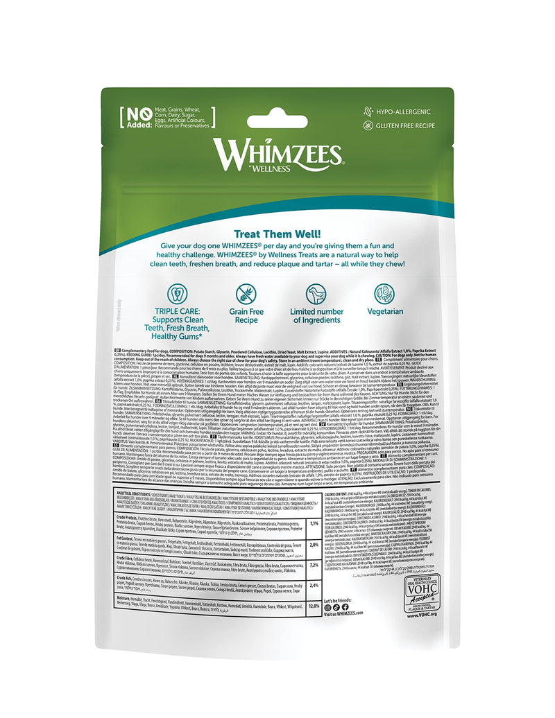 WHIMZEES Stix S, 24 Pieces – Dog Dental Stix, Size S, Dog Dental Sticks for Small Breeds, Natural and Grain Free, Rawhide-Free, Vegetarian, No Added Sugar Unflavoured 360 g (Pack of 1)