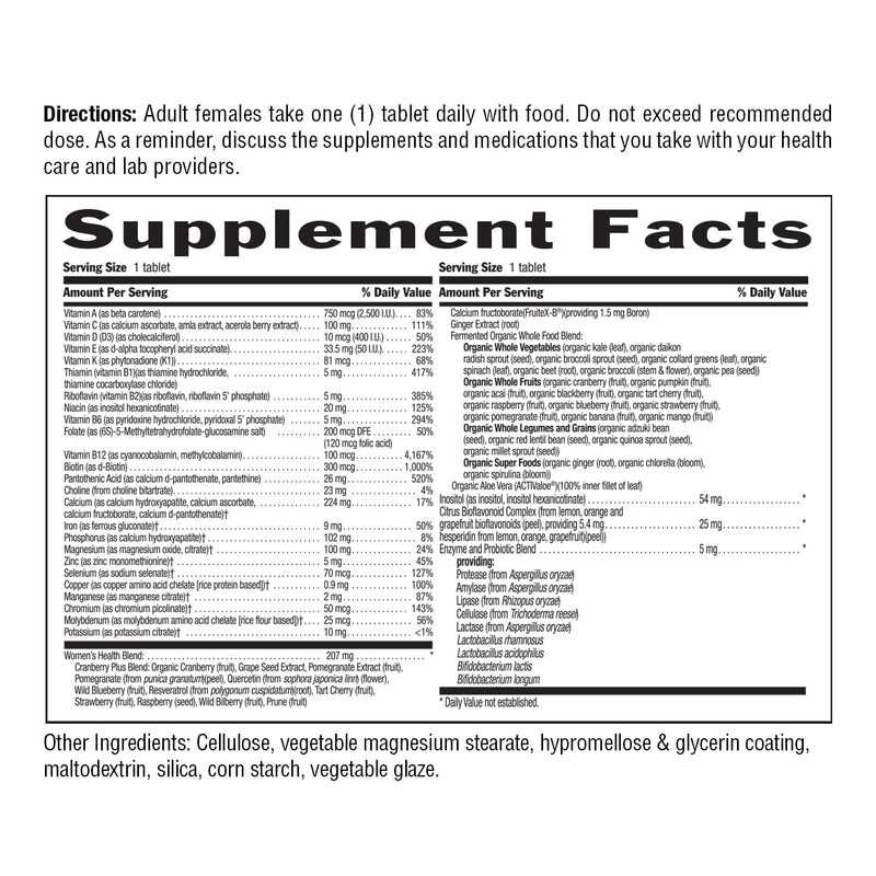 Country Life Core Daily 1 Women’s Multivitamin with Iron, 60 Tablets | Once-daily formula with 200+ mg Women’s Health Blend, coenzymated B vitamins, probiotics and digestive enzymes