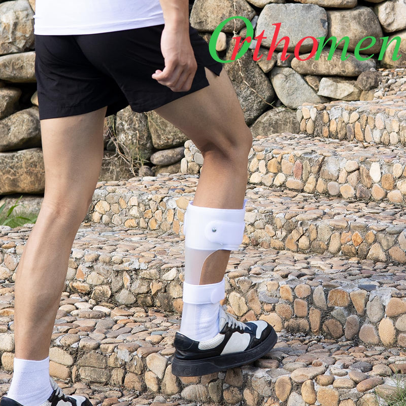 Orthomen Drop Foot Brace - AFO Splint - Ankle Foot Orthosis Support (M/Right) M-Right - BeesActive Australia