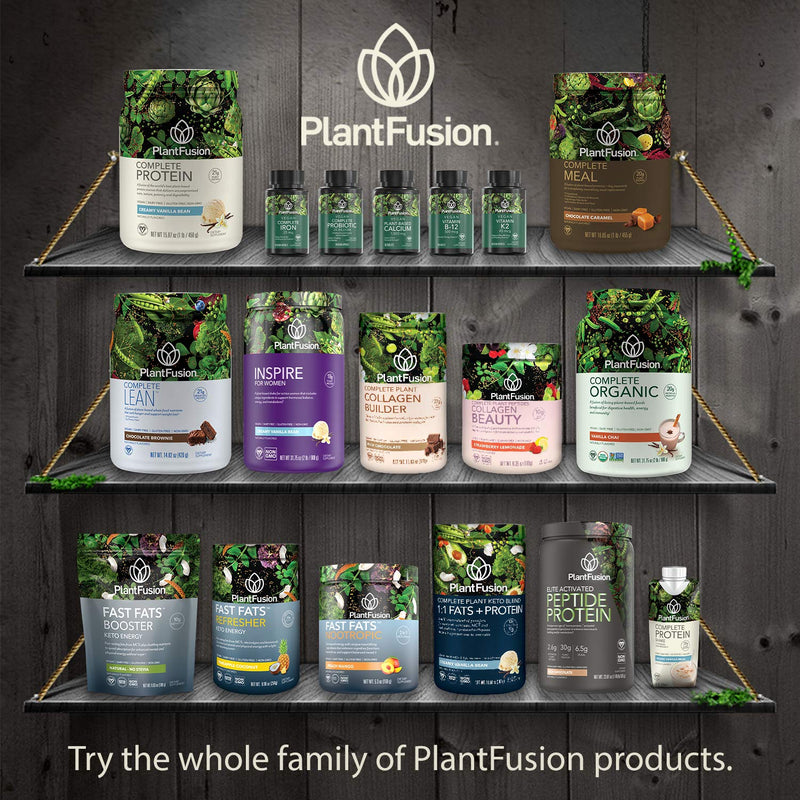 PlantFusion Vegan Iron Supplement with Ferrochel, 25mg, 90 Capsules | Plant based iron and natural iron for women and men with Ferrochel, folate and vitamin B12; gentle and easy on stomach Complete Iron