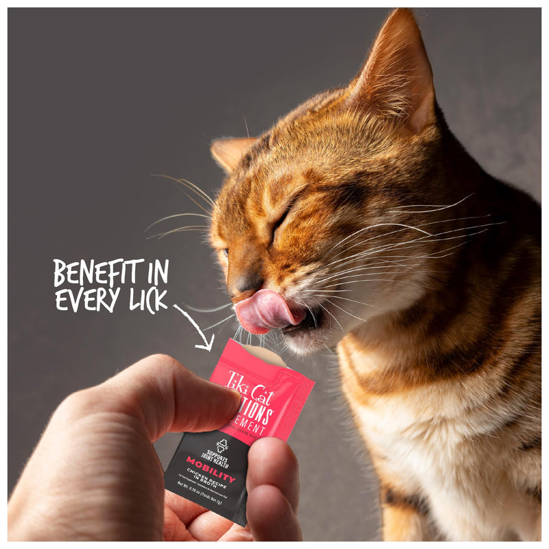 Tiki Cat Solutions Supplements Mobility Mousse, Chicken in Broth, Formulated to Support Healthy Joints, Functional Cat Food Supplement, 5.6 oz. Pouch (Pack of 20)