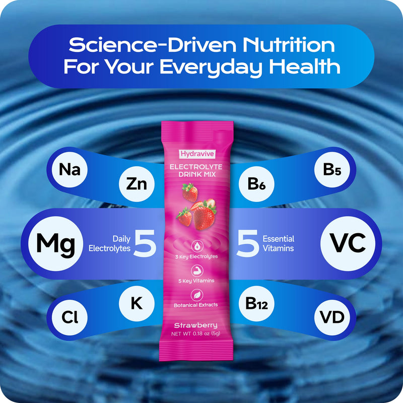 Daily Hydration Electrolyte Powder Sugar Free -Variety 30 Packs for Sport | Liquid Daily IV Drink Mix | 1,000mg Total of 5 Electrolytes | 5 Vitamins | Ashwagandha, L-Theanine | Non-GMO | 0 Calorie Variety