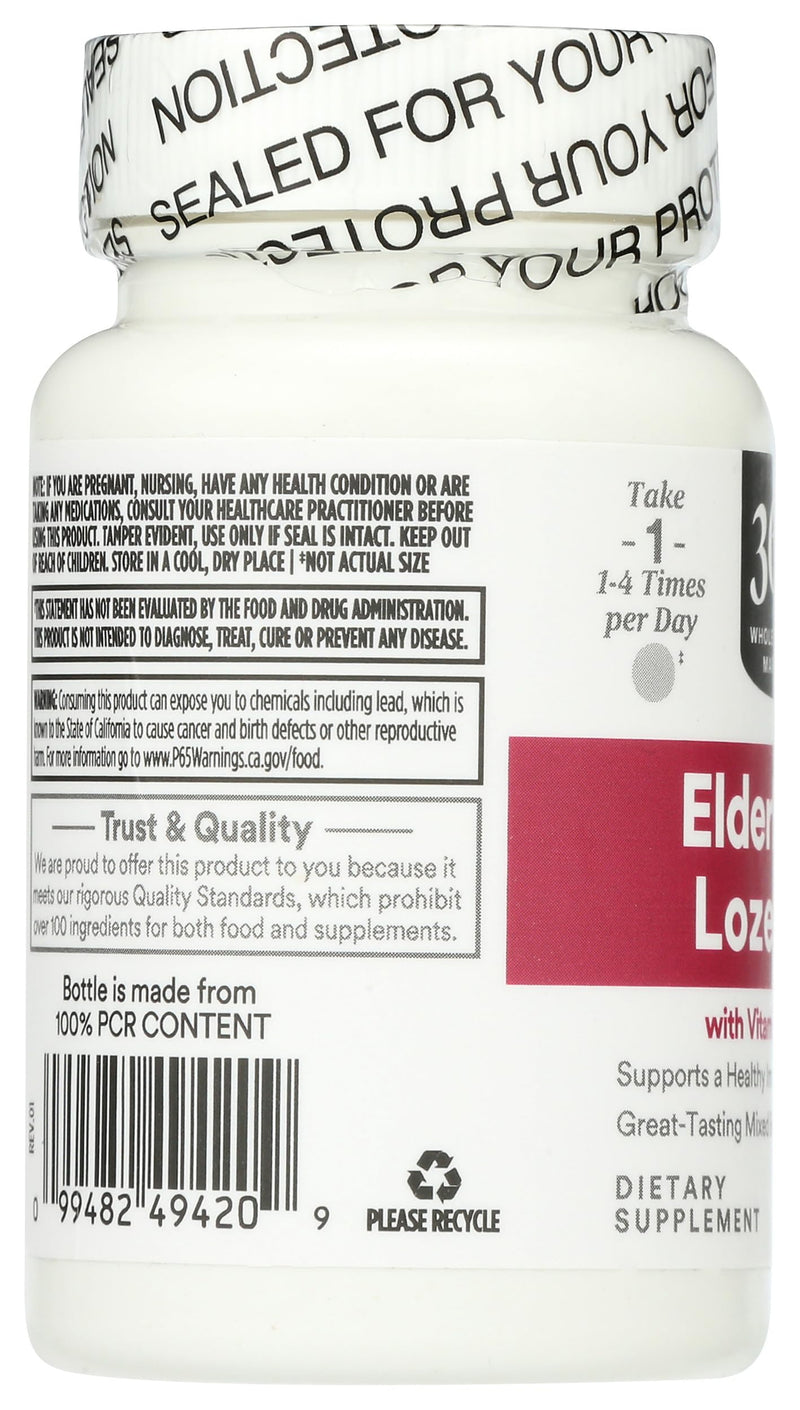 365 By Whole Foods Market, Elderberry Zinc Lozenges, California Only, 30 Count