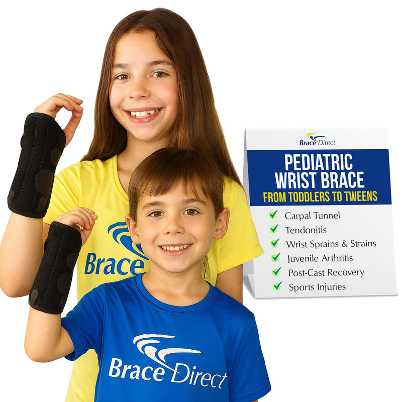 Brace Direct Kids Wrist Brace - Older Child Wrist Splint for Carpal Tunnel, Tendonitis, Sprains & Injuries - 8" Lace Up Design (Left Hand) Left 8" - BeesActive Australia