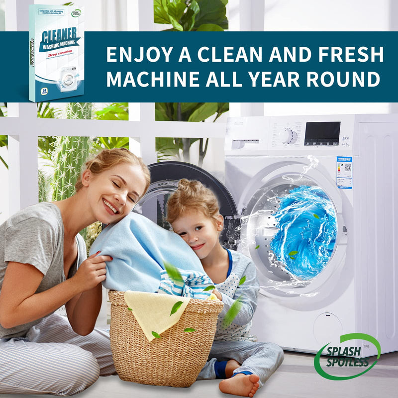 Washing Machine Cleaner Deep Cleaning for HE Top Load Washers and Front Load, 24 Tablets. Lemon - BeesActive Australia