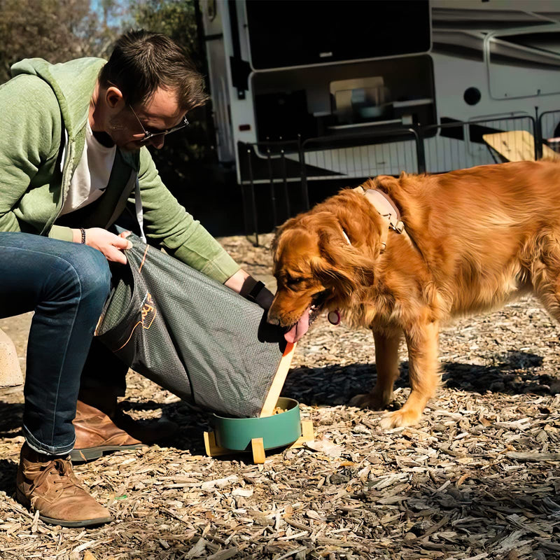 FXW Dog Food Travel Bag，Large Capacity for Travel Kibble Storage Perfect for RV Road Trips, Camping, Longterm Dog Boarding Gear Accessories Gray, 42 Cups 10L - BeesActive Australia