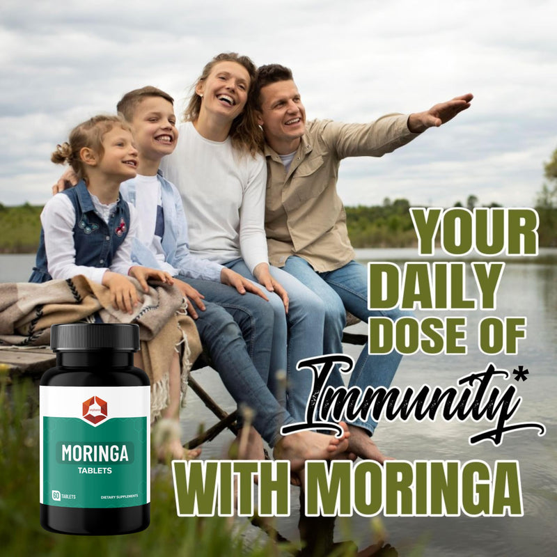 Moringa Tablets | 1000mg Organic Moringa Oleifera Leaf Powder | Natural Herbal Supplement | Vegan | Non-GMO | 60 Tablets