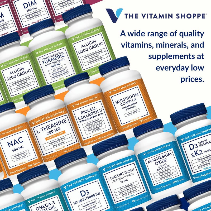 The Vitamin Shoppe Brand Vitamin D3 2500 IU & K2 90 MCG, 60 Capsules | Includes Calcium, D3, K2 & MK7 for Bone Health, Immune Support & Cardiovascular Health, Gluten Free