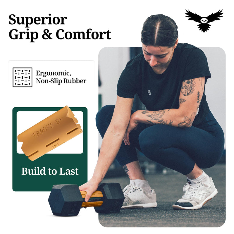 Tribus Thick Grips for Barbells Dumbbells | Thick Dumbbell Grips | Extreme Arms & Forearms Builder - Grip Strength Prime Grips