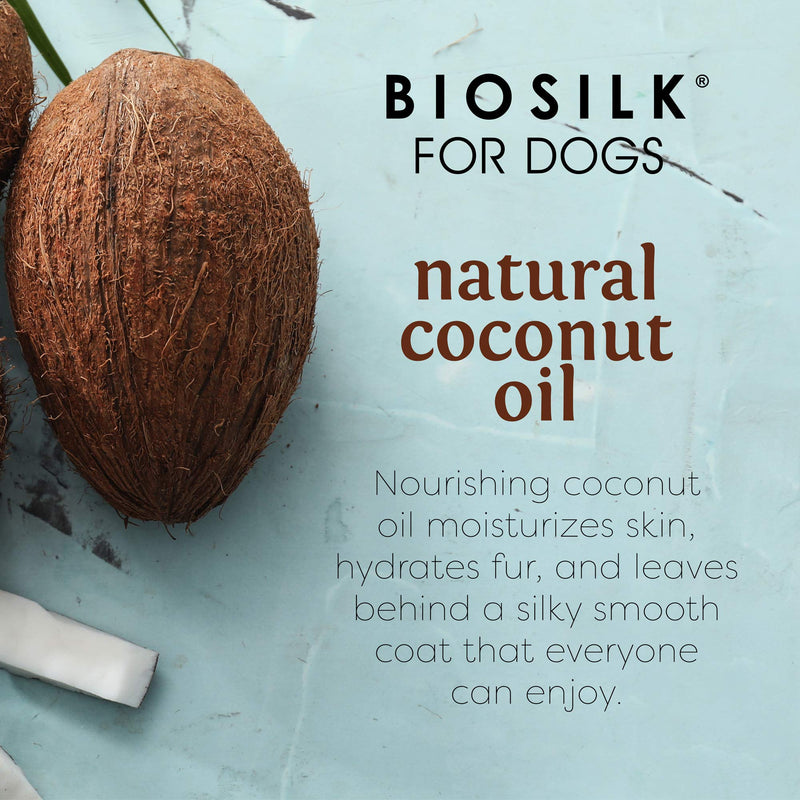 BioSilk for Dogs Silk Therapy Shampoo with Natural Coconut Oil | Coconut Dog Shampoo, Sulfate and Paraben Free Natural Shampoo for Dogs, 12 Fl Oz Made in The USA,Beige 12 Fl Oz (Pack of 1) - PawsPlanet Australia