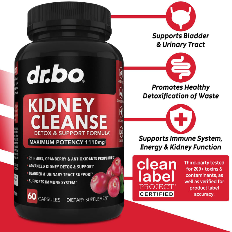 Kidney Cleanse Detox Support Supplement - Natural Cranberry, Juniper Berries, Buchu & Uva Ursi Extract to Support Kidneys, Bladder & Urinary Tract Health Supplements - Herbal Renal Blend Formula Pills - BeesActive Australia