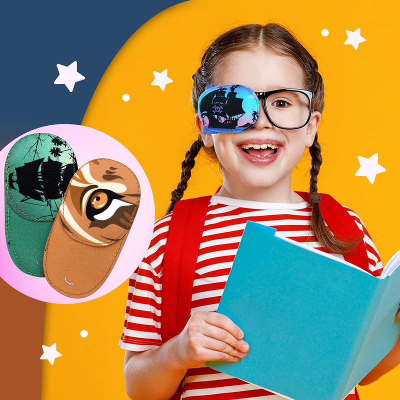 Newcotte 12 Pcs Eye Patch for Kids Toddler Reusable Adjustable Girls Boys Eyepatch for Glasses Left or Right Eye Patch, Assorted Patterns(Spooky) Spooky - BeesActive Australia