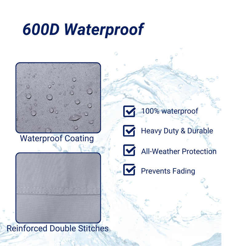 Savvycraft Waterproof Boat Captain Seat Chair Cover, Marine-Grade Heavy-Duty Polyester, 24" D x 22" W x 25" H Gray All-Weather, UV Resistant, Durable Boat Chair Protector S3: Captain seat, 24"D x 22"W x 25"H - BeesActive Australia
