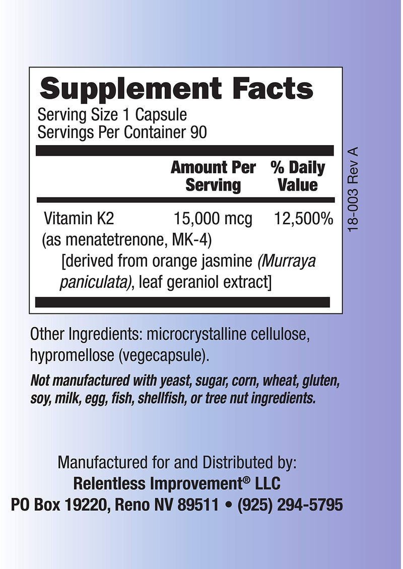 Vitamin K2 Mk4 Vegan Naturally-Derived 90 vegicapsules - BeesActive Australia