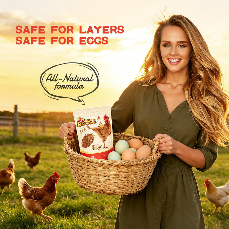 Natural Chicken Dewormer Powder for Laying Hens - Chili Mix, All-Natural Formula, Safe for Eggs & All Ages - 1 LB