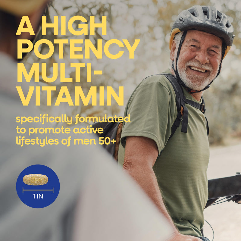 Nature's Way Alive! Men's 50 Plus Ultra Potency Multivitamin, 60 ct x3 | Complete High Potency Formula, Vitamin D3, C, E, Methyl B12, Supports Cellular Energy, Heart, Brain, & Eye Health,* 3 Pack 60 Count (Pack of 3)