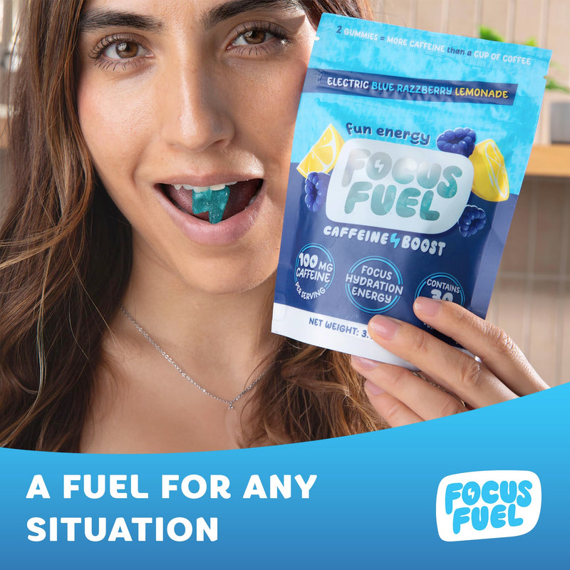 FocusFuel Energy Chews – Blue Razzberry Lemonade (15 Servings) – 100mg Caffeine + Alpha GPC + L-Theanine + B12, Magnesium – Great Taste – No Crash or Jitters | 100mg Caffeine, Alpha GPC, L-Theanine, B12, Magnesium, Great Taste, No Crash or Jitters