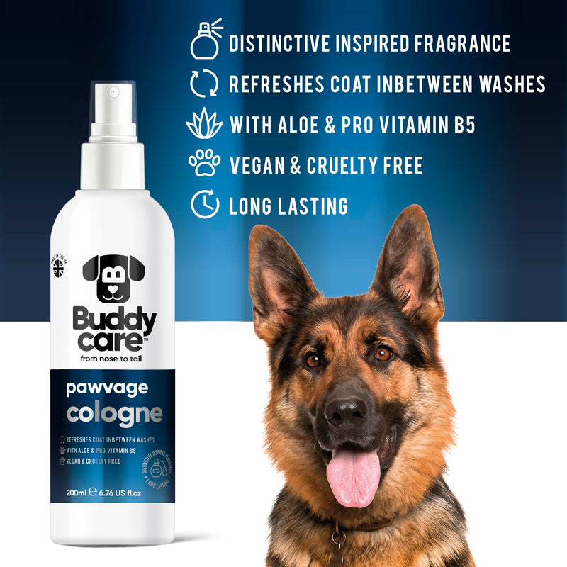 Buddycare Dog Cologne - Pawvage - Distinctive and Inspired Scented Dog Perfume - Refreshes Between Dog Washes (200ml, Pack of 1) - BeesActive Australia