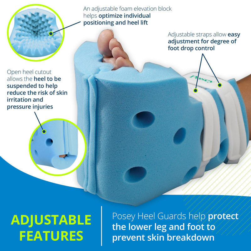 Posey TIDI 6127 Heel Guards – One Size Fits All – Foam, Light Blue – Qty: 1 Pair Per Package – Foam Protectors For Pressure Injuries – Heel Off-Loading Devices – Home Care - BeesActive Australia