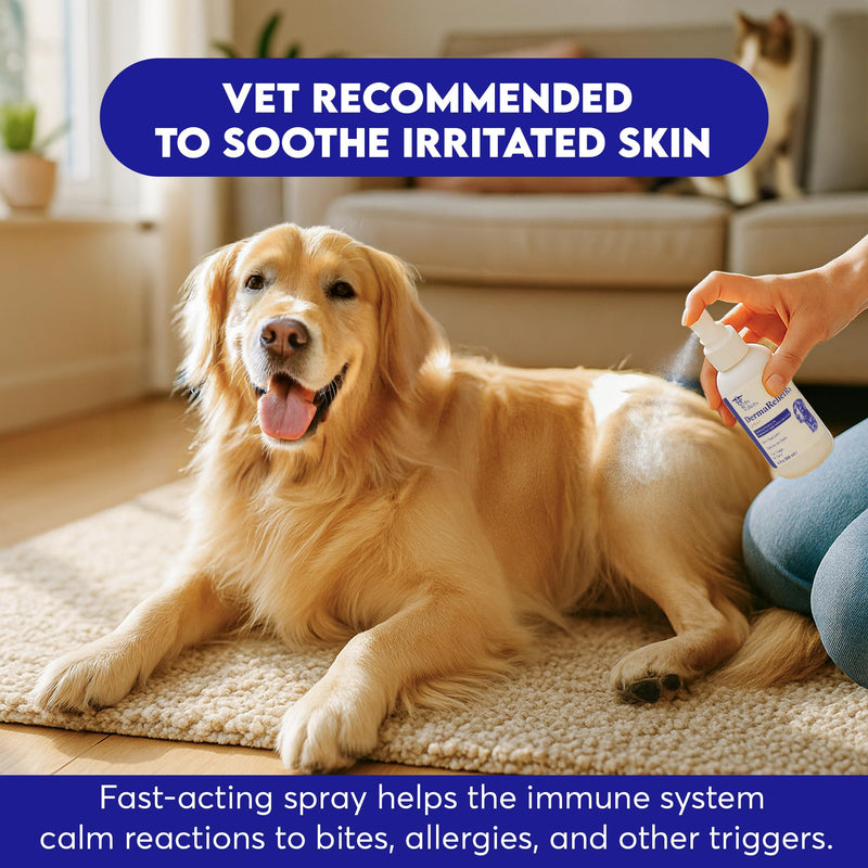 Itchy Skin and Irritation Spray for Dogs, Cats, and Horses – Fast-Absorbing Topical Spray for Temporary Relief – for External Use Only, 4.2 oz Quick Relief