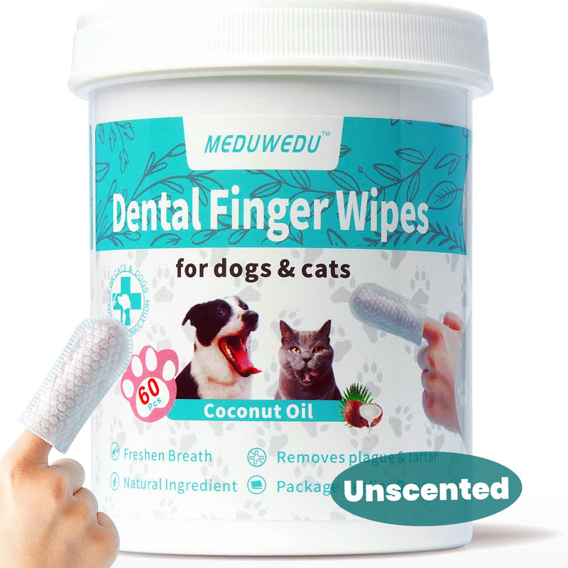 MEDUWEDU Oral & Facial Care Kit – Unscented Dental Finger Wipes + Cotton Swabs for Dogs & Cats