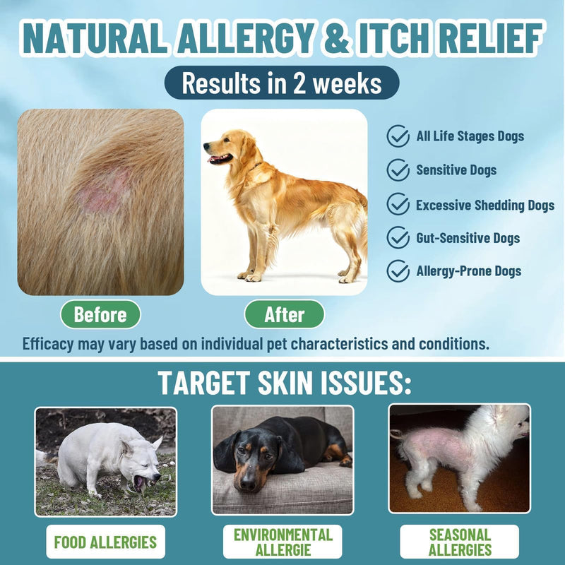 Advanced Dog Allergy Relief Bundle – Probiotic Allergy Chews (200) + Omega 3 Anti-Itch Chews (200), Dog Allergy Relief for Itchy Skin, Ears, Paws, Gut & Immune Support, Chicken Flavor