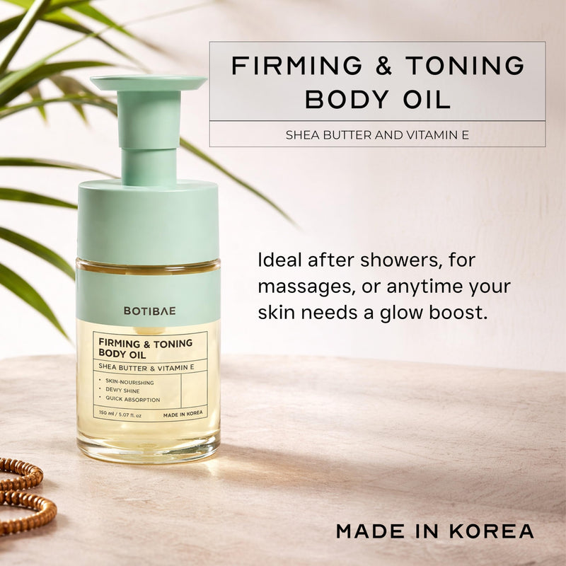 Shea Butter & Vitamin E Body Oil For Skin - Dermatologist Tested, Anti-Aging, Korean Skin Care - Deep Hydration, Firming Body Glow & Fast-Absorbing For Smooth Glass Skin - Vegan, 5 Fl Oz Shea Butter & Vitamin E