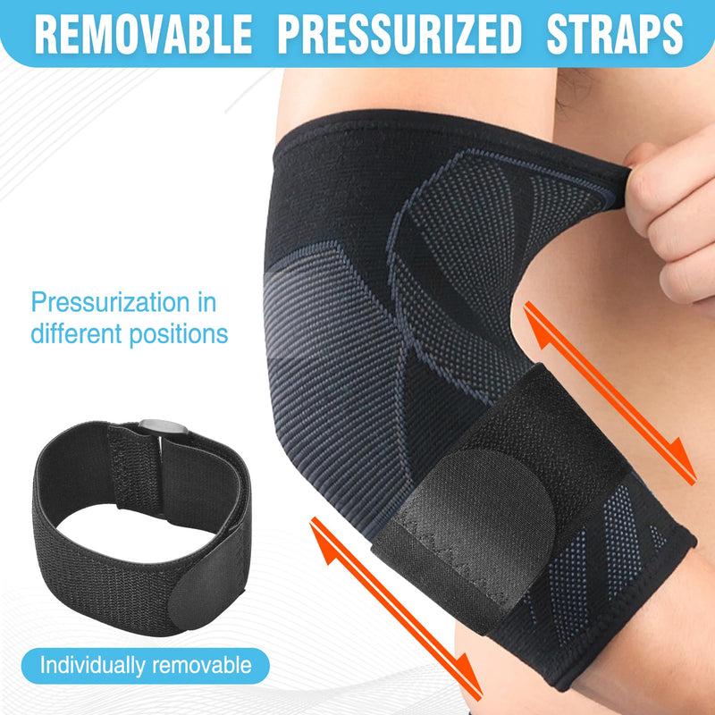 Arm Guards & Elbow Compression Sleeve (1 Pair)，Tennis Elbow Braces for Tendonitis and Tennis,Arm Supports Sleeves golfer relief for women & men sleeve for weightlifting Grey Small - BeesActive Australia