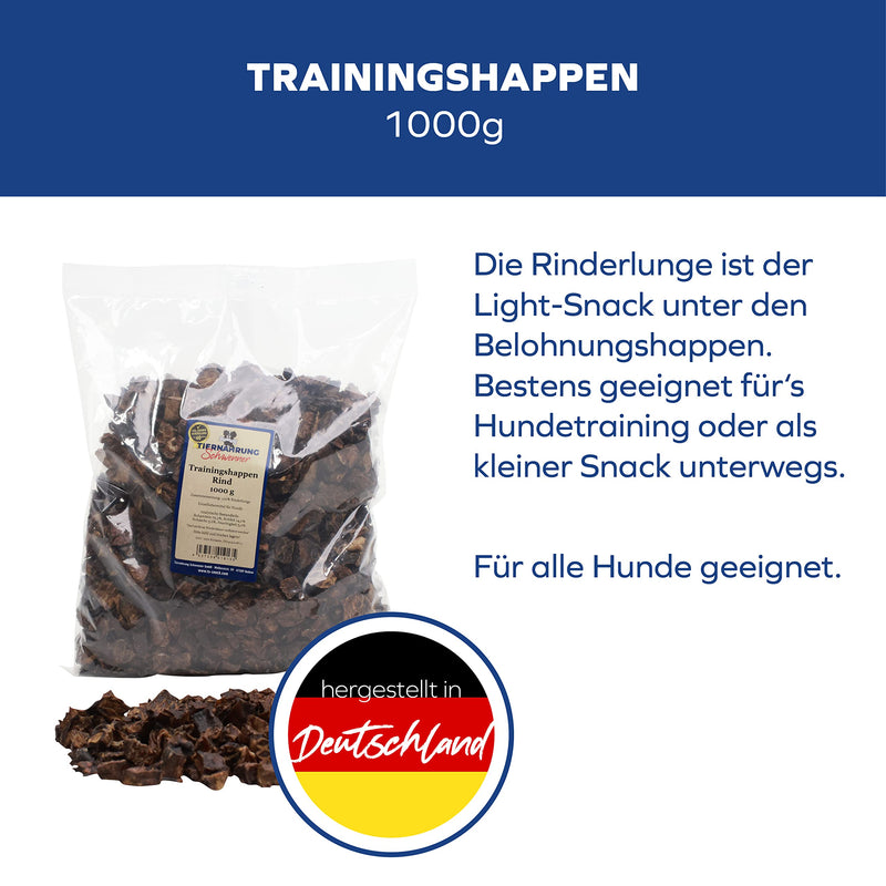 Pet Food Schwenner - Dried Training Bites for Dogs I 1000g Beef Lung I Treat Bag for Training Dogs Training Bites Beef 1 kg (Pack of 1) - BeesActive Australia