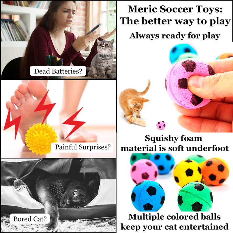 CoCoo Sponge Cat Balls, 1.5 - Inches, Soft Foam Soccer Balls for Exercise and Interactive Activity, Sturdy, Bouncy Balls for Feline (12 Pieces) Sponge Soccer (12 Pcs) - BeesActive Australia